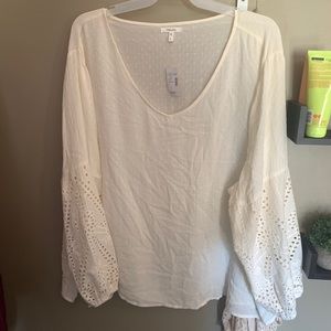 Women’s Plus Size 4X Ivory Lace Blouse
